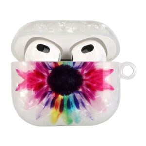 AirPods 3 Θήκη Σιλικόνης με Λουράκι Painted Shell Texture Wireless Earphone Case with Lanyard Colorful Sunflower