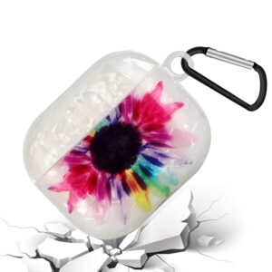 AirPods 3 Θήκη Σιλικόνης με Λουράκι Painted Shell Texture Wireless Earphone Case with Lanyard Colorful Sunflower