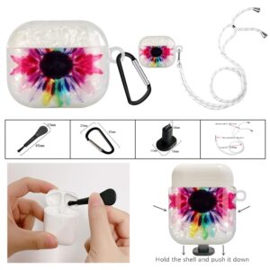 AirPods 3 Θήκη Σιλικόνης με Λουράκι Painted Shell Texture Wireless Earphone Case with Lanyard Colorful Sunflower