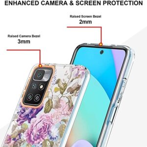 Xiaomi Redmi Note 11 Pro+ 5G Θήκη Σιλικόνης Μωβ Παιώνια Flowers and Plants Series IMD TPU Phone Case Purple Peony