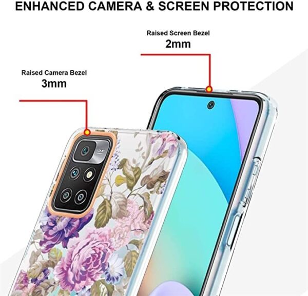 Xiaomi Redmi Note 11 Pro+ 5G Θήκη Σιλικόνης Μωβ Παιώνια Flowers and Plants Series IMD TPU Phone Case Purple Peony