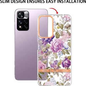 Xiaomi Redmi Note 11 Pro+ 5G Θήκη Σιλικόνης Μωβ Παιώνια Flowers and Plants Series IMD TPU Phone Case Purple Peony