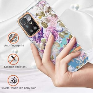 Xiaomi Redmi Note 11 Pro+ 5G Θήκη Σιλικόνης Μωβ Παιώνια Flowers and Plants Series IMD TPU Phone Case Purple Peony