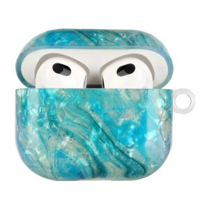 AirPods 3 Θήκη Σιλικόνης με Λουράκι Painted Shell Texture Wireless Earphone Case with Lanyard Luxury Marble