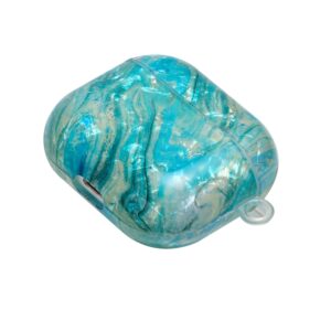 AirPods 3 Θήκη Σιλικόνης με Λουράκι Painted Shell Texture Wireless Earphone Case with Lanyard Luxury Marble
