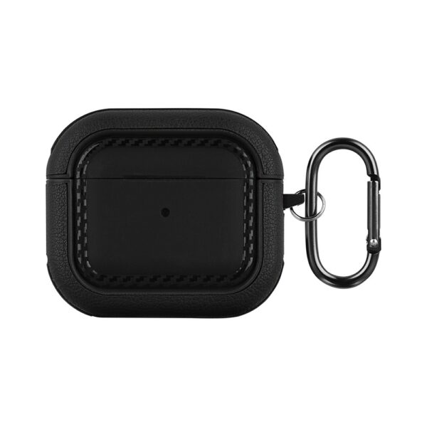 AirPods 3 Θήκη σε Μαύρο χρώμα PU Leather Texture Earphone Protective Case Black