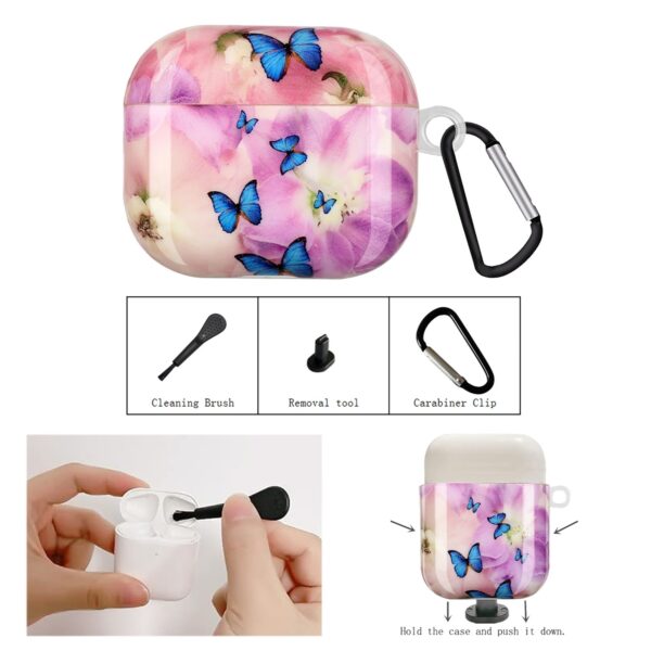 AirPods 3 Θήκη Πλαστική Painted Plastic Wireless Earphone Protective Case Purple Butterfly