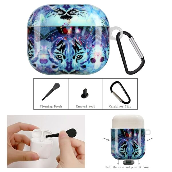 AirPods 3 Θήκη Πλαστική Painted Plastic Wireless Earphone Protective Case Wolf Head