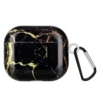 AirPods 3 Θήκη Πλαστική Painted Plastic Wireless Earphone Protective Case Black Gold Marble