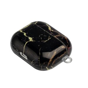AirPods 3 Θήκη Πλαστική Painted Plastic Wireless Earphone Protective Case Black Gold Marble