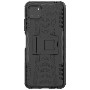 Samsung Galaxy A22 5G Θήκη Μαύρη Tire Texture Shockproof TPU+PC Protective Case with Holder Black