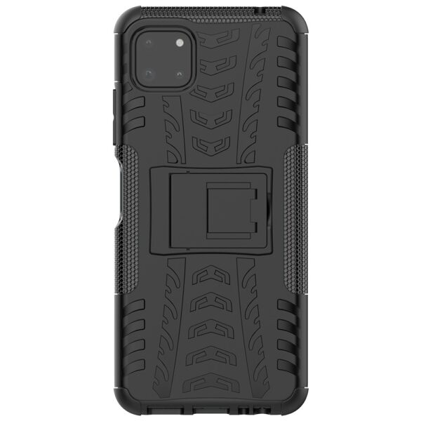 Samsung Galaxy A22 5G Θήκη Μαύρη Tire Texture Shockproof TPU+PC Protective Case with Holder Black