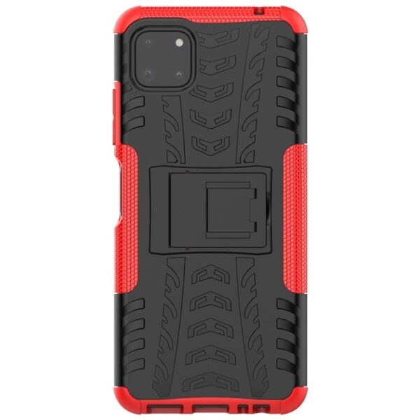 Samsung Galaxy A22 5G Θήκη Κόκκινη Tire Texture Shockproof TPU+PC Protective Case with Holder Red