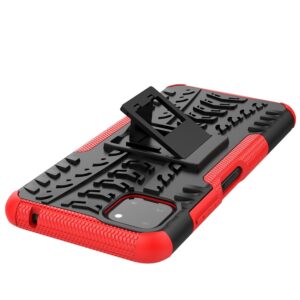 Samsung Galaxy A22 5G Θήκη Κόκκινη Tire Texture Shockproof TPU+PC Protective Case with Holder Red