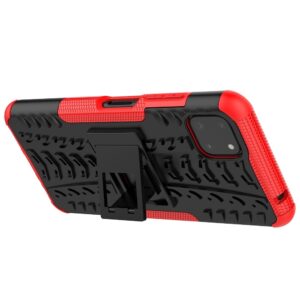 Samsung Galaxy A22 5G Θήκη Κόκκινη Tire Texture Shockproof TPU+PC Protective Case with Holder Red