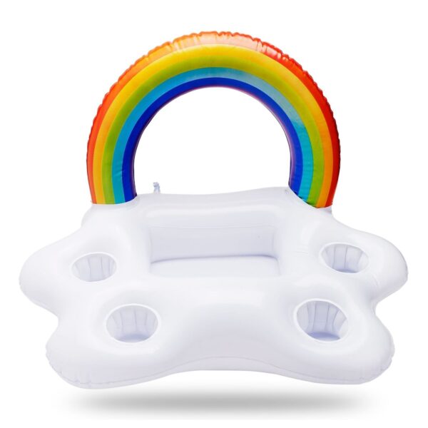 Φουσκωτή Θήκη Ποτού 4 Θέσεων Rainbow Cloud Inflatable Cup Holder Cola Beer Drink Inflatable Water Ice Bar, Size: 60 x 40 x 41cm