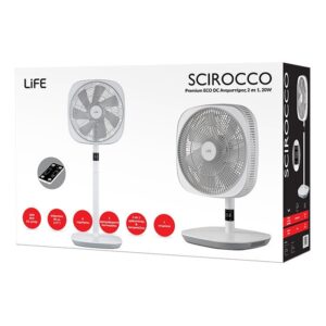 LIFE SCIROCCO 12" DC STAND FAN 2IN1 20W