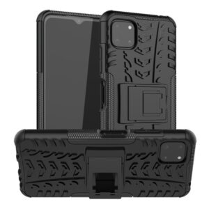 Forcell Samsung Galaxy A22 5G Tire Texture Holder Θήκη Σκληρή - Black