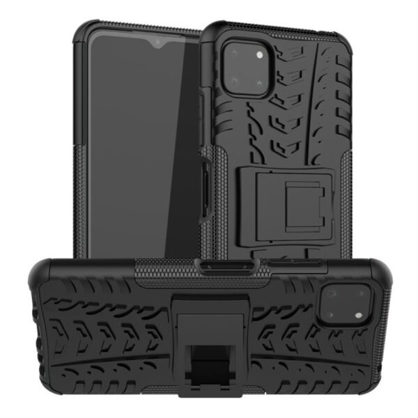 Forcell Samsung Galaxy A22 5G Tire Texture Holder Θήκη Σκληρή - Black