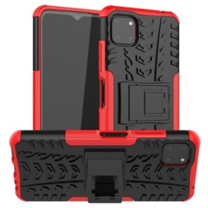 Forcell Samsung Galaxy A22 5G Tire Texture Holder Θήκη Σκληρή - Red