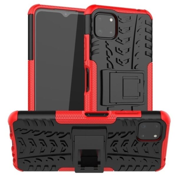 Forcell Samsung Galaxy A22 5G Tire Texture Holder Θήκη Σκληρή - Red