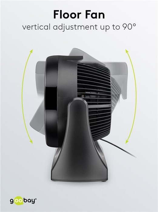 GOOBAY ανεμιστήρας δαπέδου 59516, 9", 3 επίπεδα ταχύτητας, 30W, μαύρος