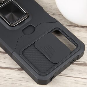 Xiaomi Redmi Note 12 5G / Xiaomi Poco X5 5G Θήκη Μαύρη Με Σταντ Camera Shield Card Slot Phone Case with Ring Holder Black