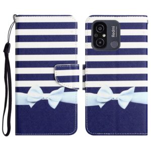 Xiaomi Redmi 12C Θήκη Βιβλίο Colored Drawing Phone Case Bow Knot