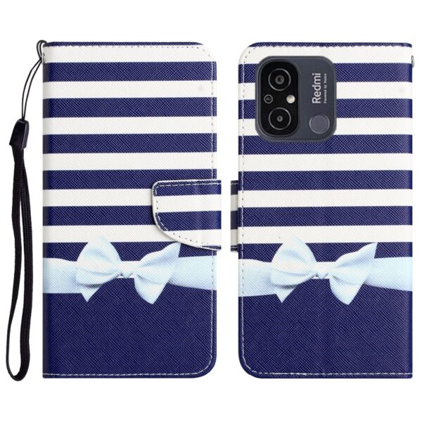 Xiaomi Redmi 12C Θήκη Βιβλίο Colored Drawing Phone Case Bow Knot