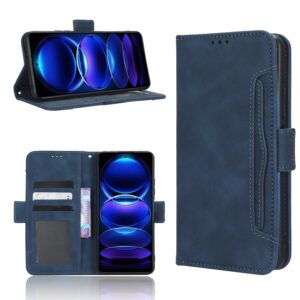 Xiaomi Redmi Note 12 5G / Xiaomi Poco X5 5G Θήκη Βιβλίο Μπλε Skin Feel Calf Texture Card Slots Phone Case Blue