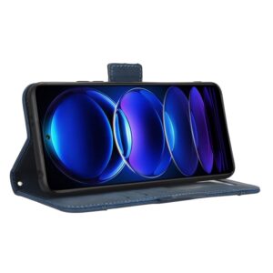 Xiaomi Redmi Note 12 5G / Xiaomi Poco X5 5G Θήκη Βιβλίο Μπλε Skin Feel Calf Texture Card Slots Phone Case Blue