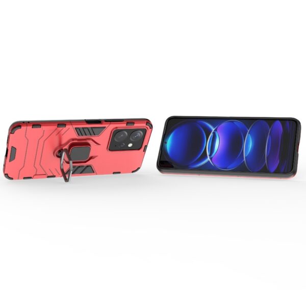 Xiaomi Redmi Note 12 4G Σκληρή Θήκη Κόκκινη Με Σταντ Magnetic Ring Holder PC + TPU Phone Case Red