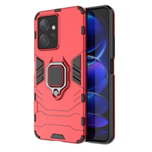 Xiaomi Redmi Note 12 4G Σκληρή Θήκη Κόκκινη Με Σταντ Magnetic Ring Holder PC + TPU Phone Case Red