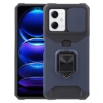 Xiaomi Redmi Note 12 5G / Xiaomi Poco X5 5G Θήκη Μπλε Με Σταντ Camera Shield Card Slot Phone Case with Ring Holder Blue