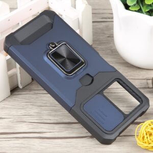 Xiaomi Redmi Note 12 5G / Xiaomi Poco X5 5G Θήκη Μπλε Με Σταντ Camera Shield Card Slot Phone Case with Ring Holder Blue