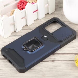 Xiaomi Redmi Note 12 5G / Xiaomi Poco X5 5G Θήκη Μπλε Με Σταντ Camera Shield Card Slot Phone Case with Ring Holder Blue