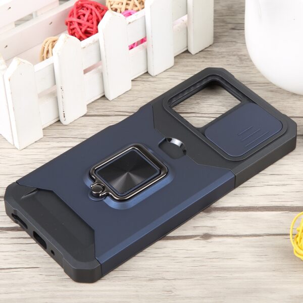 Xiaomi Redmi Note 12 5G / Xiaomi Poco X5 5G Θήκη Μπλε Με Σταντ Camera Shield Card Slot Phone Case with Ring Holder Blue