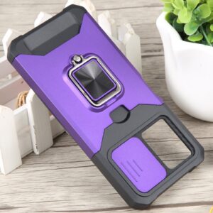 Xiaomi Redmi Note 12 5G / Xiaomi Poco X5 5G Θήκη Μωβ Με Σταντ Camera Shield Card Slot Phone Case with Ring Holder Purple