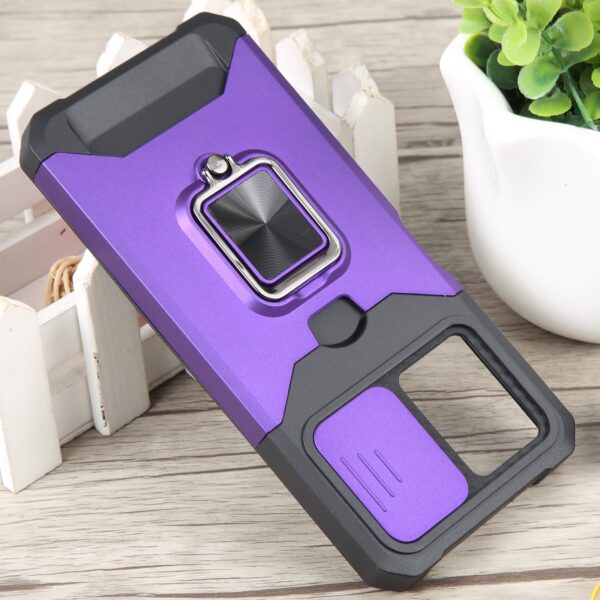 Xiaomi Redmi Note 12 5G / Xiaomi Poco X5 5G Θήκη Μωβ Με Σταντ Camera Shield Card Slot Phone Case with Ring Holder Purple