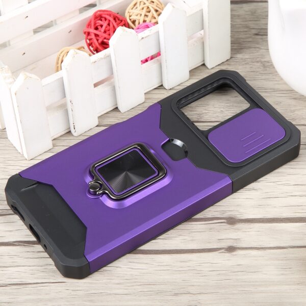 Xiaomi Redmi Note 12 5G / Xiaomi Poco X5 5G Θήκη Μωβ Με Σταντ Camera Shield Card Slot Phone Case with Ring Holder Purple