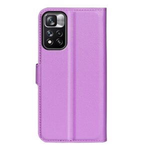 Xiaomi Redmi Note 11 Pro+ 5G Θήκη Βιβλίο Μωβ Litchi Texture Horizontal Flip Case Purple