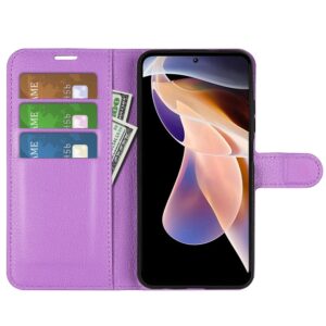 Xiaomi Redmi Note 11 Pro+ 5G Θήκη Βιβλίο Μωβ Litchi Texture Horizontal Flip Case Purple