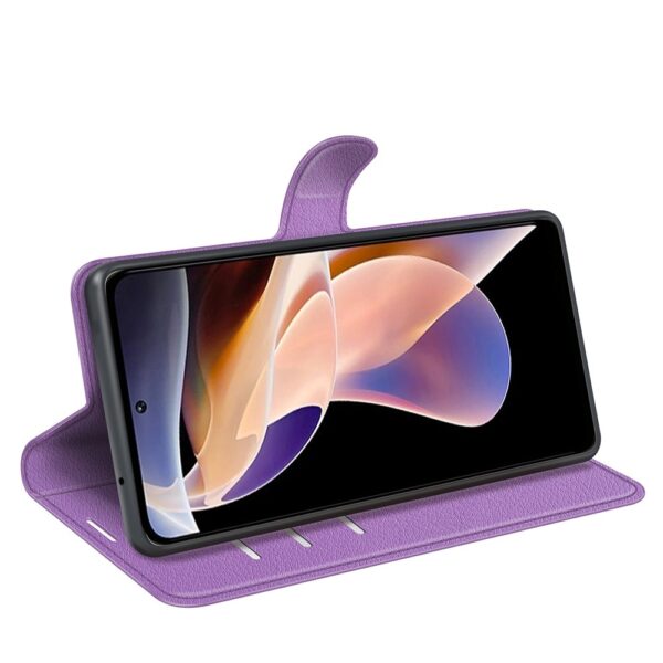 Xiaomi Redmi Note 11 Pro+ 5G Θήκη Βιβλίο Μωβ Litchi Texture Horizontal Flip Case Purple