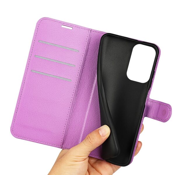 Xiaomi Redmi Note 11 Pro+ 5G Θήκη Βιβλίο Μωβ Litchi Texture Horizontal Flip Case Purple
