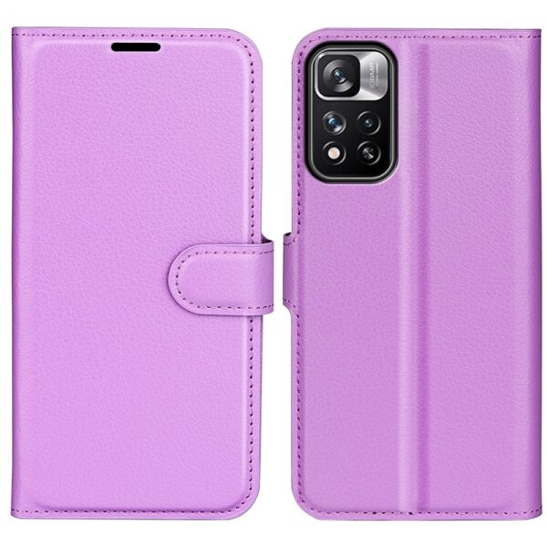 Xiaomi Redmi Note 11 Pro+ 5G Θήκη Βιβλίο Μωβ Litchi Texture Horizontal Flip Case Purple