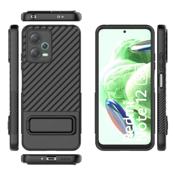 Xiaomi Redmi Note 12 4G Θήκη Μαύρη Wavy Texture TPU Phone Case with Lens Film Black