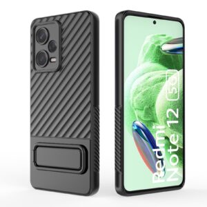 Xiaomi Redmi Note 12 4G Θήκη Μαύρη Wavy Texture TPU Phone Case with Lens Film Black