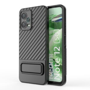 Xiaomi Redmi Note 12 4G Θήκη Μαύρη Wavy Texture TPU Phone Case with Lens Film Black