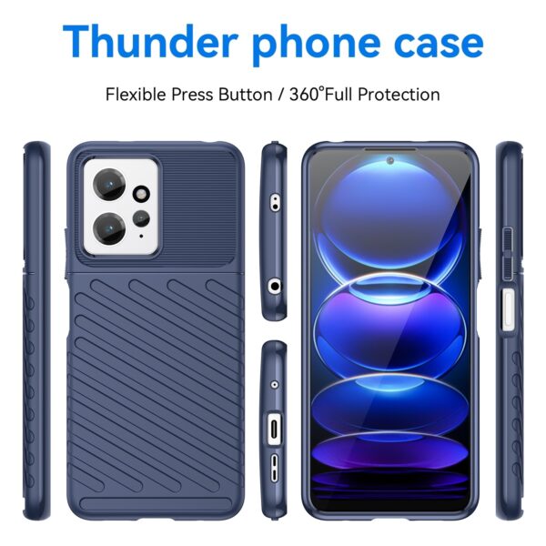 Xiaomi Redmi Note 12 4G Θήκη Σιλικόνης Μπλε Thunderbolt Shockproof TPU Protective Soft Phone Case Blue
