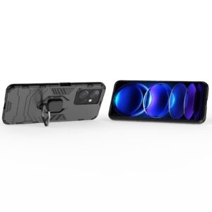 Xiaomi Redmi Note 12 4G Σκληρή Θήκη Μαύρη Με Σταντ Magnetic Ring Holder PC + TPU Phone Case Black